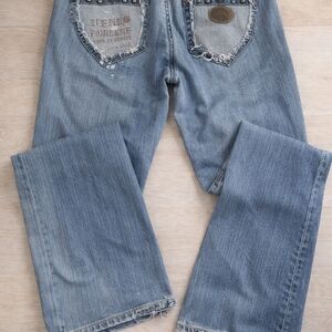 BCBGirls Light Blue Bootcut Jeans with Distressed Back Pockets